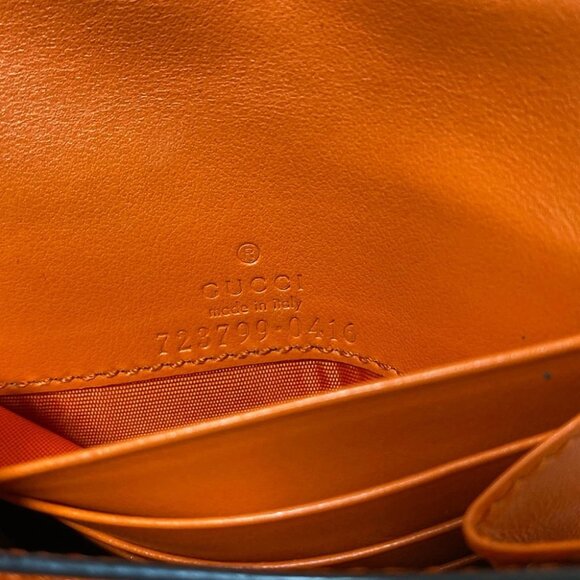 Auth GUCCI GG Matelasse 723799 Orange Leather - Bifold Wallet - Picture 5 of 7